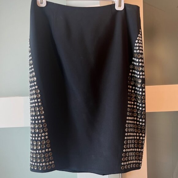 Carlisle Navy Skirt with Metal Beading, Size 8 - Picture 1 of 8